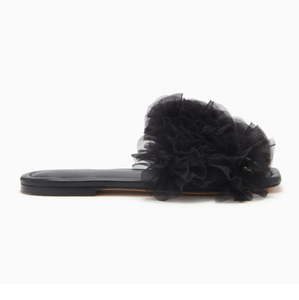 Sandali Helia Slide con volant in organza - ULLA JOHNSON